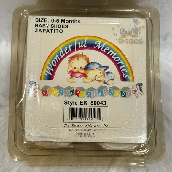 Vintage Baby White/Silver Christening Shoes - Picture 7 of 7